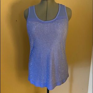 Sleeveless knit top with silver dots (raised)